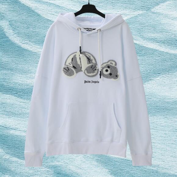 Palm Angels White Hoodie